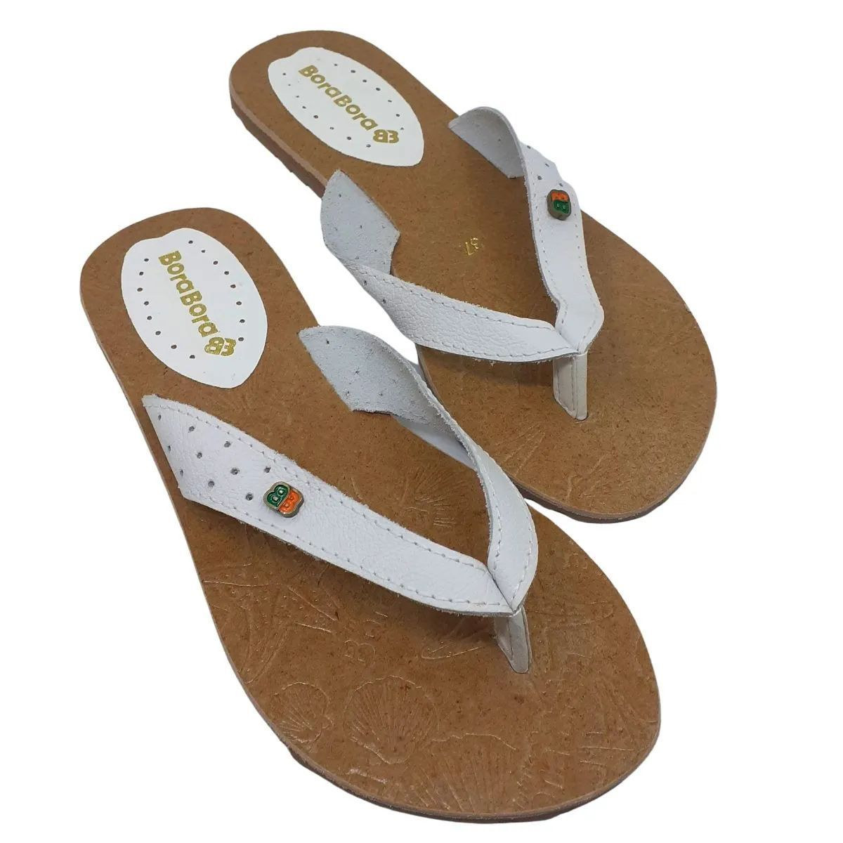 SANDLIA BORABORA SWELL SURF COURO BRANCO FEMININA