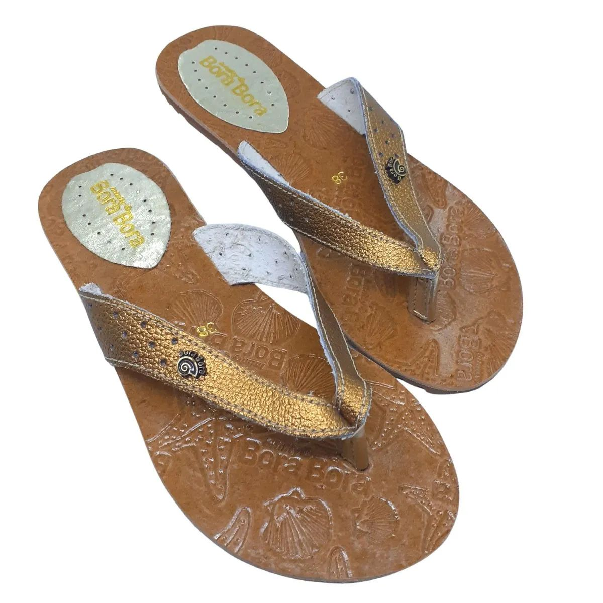 SANDLIA BORABORA SWELL SURF COURO BRONZE FEMININA