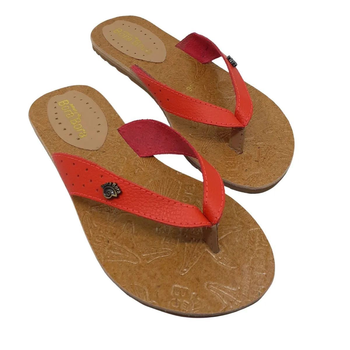 SANDLIA BORABORA SWELL SURF COURO LARANJA FEMININA